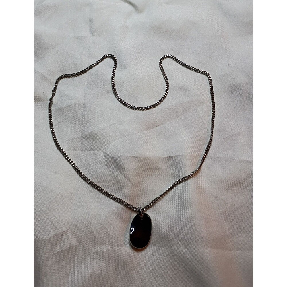 Emporio Armani Stainless Steel Teardrop Pendant Necklace 24" Infinity Chain - Picture 2 of 9